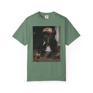 Funny Cane Corso Shirt, Dog Dad T-Shirt, Blue Collar Man Gag Gift Tee For Husband, Hilarious Meme Comfort Colors® Tshirt, Dog Smoking Shirt Light Green