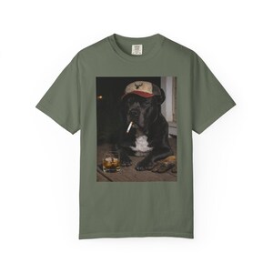 Funny Cane Corso Shirt, Dog Dad T-Shirt, Blue Collar Man Gag Gift Tee For Husband, Hilarious Meme Comfort Colors® Tshirt, Dog Smoking Shirt Moss