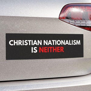 Christlicher Nationalismus ist weder Automagnet noch Autoaufkleber, Antichristliche Spaltung der Kirche, Politischer Aktivismus-Aufkleber, Fortschrittlich