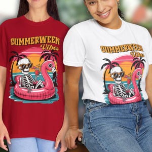 Summerween Shirt, Horror Night T-Shirt, Trendy Oversized Tee, Halloween Gift Comfort Color, Spooky Tshirt, Cute Retro Summer Horror Attire