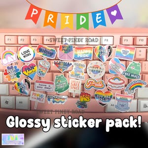 Pride Stickers Bundle, LGBTQIA+ Rainbow Support, Mini Vinyl Sticker Pack, Pride Festival Favor, Queer Inclusive Gift, Cute Parade Handouts