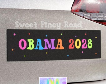 Obama 2028 Rainbow Car Magnet/Bumper Sticker, Anti Trump Stickers, Resist Foxtrot Delta Tango, Political Are We Great Yet, FDT Protest Gift