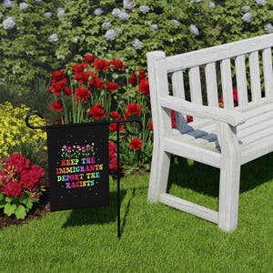 Keep The Immigrants Deport The Racists House Garden Flag, Anti Trump MAGA Racism, Antiracist Liberal Leftist, Pro Immigration Human Rights image 4