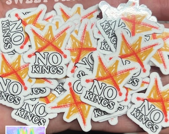 No Kings In America Protest Sticker Pack, Anti-Trump Glossy! Rally Stickers, Anti ICE Liberal, Democracy Not Oligarchy, Resist Fascism Decal