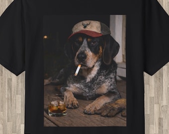 Funny Bluetick Coonhound Shirt, Dog Dad T-Shirt, Blue Collar Man Gag Gift Tee For Husband, Coondog Meme Humor Comfort Colors® Tshirt