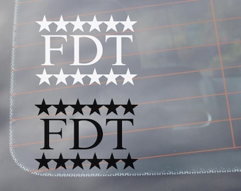FDT Vinyl Window Decal, Resist Fascism, Anti Trump Anti-Maga Car Cling Foxtrot Delta Tango American Stars Sticker Laptop Decal Activist Gift