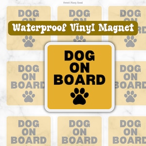 Dog on Board Car Magnet - Pet Lover Gift, Animal Car Decor, Funny Pet Accessories, Dog Owner Gift, Vehicle Decoration, 3 Sizes