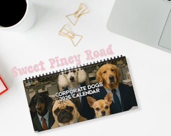 Skrivbordskalender för företagshundar 2026, rolig valpälskarkalender, skämt för hundägare, roliga presentidéer, mini-bordsdekoration för skrivbordet