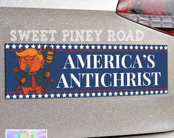 Trump antichrist automagneet, grappige politieke bumpersticker, liberale politieke humor cadeau, anti-troef stickers, hij staat op de lijst sticker