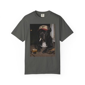 Funny Cane Corso Shirt, Dog Dad T-Shirt, Blue Collar Man Gag Gift Tee For Husband, Hilarious Meme Comfort Colors® Tshirt, Dog Smoking Shirt Pepper