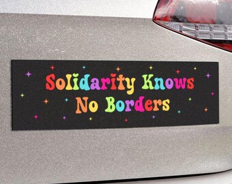 Aimants ou autocollants Solidarité sans frontières, Les immigrants comptent, Sticker Pro Immigration, Sticker droits des réfugiés, Vinyle de résistance