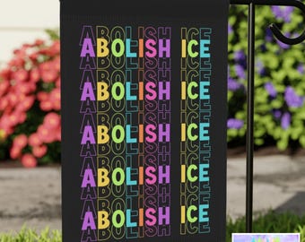 Abolish ICE Yard Sign, F*ck ICE Garden Flag, Justice For Minnesota Outdoor Decor, Chinga La Migra Decoration, Anti Trump FDT Rainbow Gift