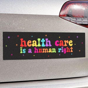 Gesundheit ist ein Menschenrecht-Automagnet oder Autoaufkleber, Medicare für alle, linker politischer Aufkleber, fortschreitender Demonstration, soziale Gerechtigkeit