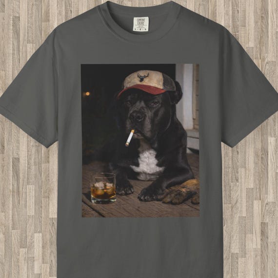 Funny Cane Corso Shirt, Dog Dad T-Shirt, Blue Collar Man Gag Gift Tee For Husband, Hilarious Meme Comfort Colors® Tshirt, Dog Smoking Shirt