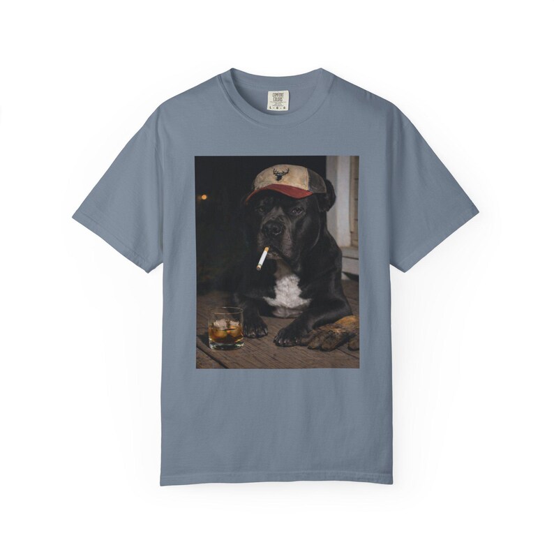 Funny Cane Corso Shirt, Dog Dad T-Shirt, Blue Collar Man Gag Gift Tee For Husband, Hilarious Meme Comfort Colors® Tshirt, Dog Smoking Shirt Blue Jean