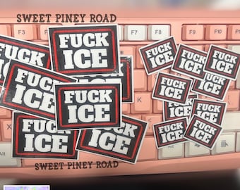 F*ck ICE Stickers 15/30/50/100pc (1 or 2in.) Glossy! Abolish ICE Sticker Pack, Anti Trump Political Protest Rally, Pro Immigration