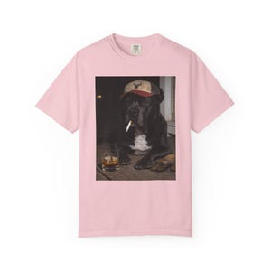 Funny Cane Corso Shirt, Dog Dad T-Shirt, Blue Collar Man Gag Gift Tee For Husband, Hilarious Meme Comfort Colors® Tshirt, Dog Smoking Shirt Blossom