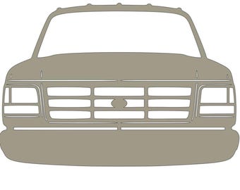 Signe de la silhouette du camion Ford OBS des années 90 : découpe CNC DXF