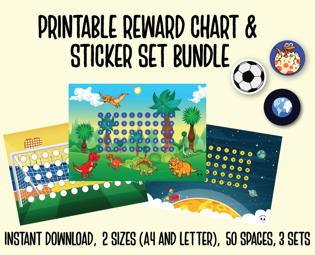 Reward Chart Bundle, Reward Chart for Boys, Behaviour Chart, Printable ...