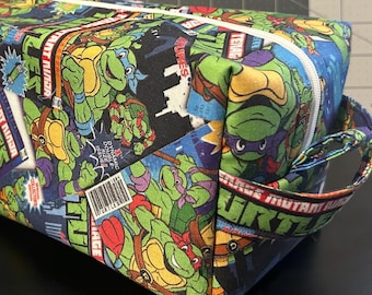 Teenage Mutant Ninja Turtles Toiletry Comic Cover  Bag | Duck Canvas Fabric Interior | Travel Pouch