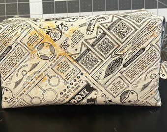 The Daily Prophet Newspaper Harry Potter Travel Pouch | Toiletry Bag| Large 9" Harry Potter Cosmetic Bag | Duck Fabric Canvas Interior