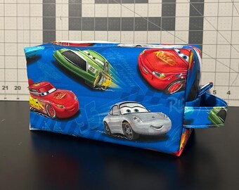 Toiletry Bag | Disney Pixar Cars Lightning McQueen | 8.5 Inch Travel Pouch | Duck Canvas Interior