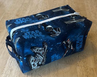 Star Wars Ships Toiletry Bag | Large 9" Travel Organizer | Heavy-Duty Canvas Interior