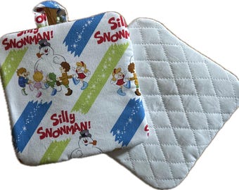 Frosty the Snowman Rankin/Bass - Pot Holder, Trivet, Potholder Silly Snowman