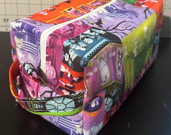 Haunted Mansion Toiletry Bag | Large 9" Travel Organizer | Heavy-Duty Canvas Interior