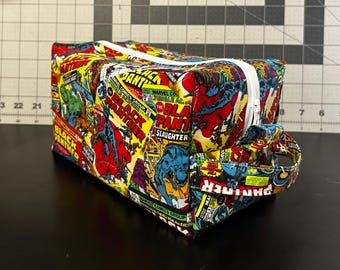 Toiletry Bag Marvel Black Panther Vintage Comic Book Cover | Large 9 Inch Travel Pouch |  Canvas Interior