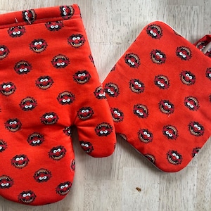 Muppets Animal Oven Mitt and Potholder Set - Handmade Kitchen Decor