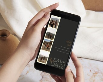 Electronic Save the Date, Wedding Evite Canva Template (Digital Download)