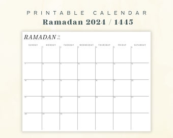 Printable Ramadan Calendar, Ramadan Calendar 2024, Ramadan Calendar Printable, Ramadan Planner, Ramadan PDF, Ramadan Printable PDF