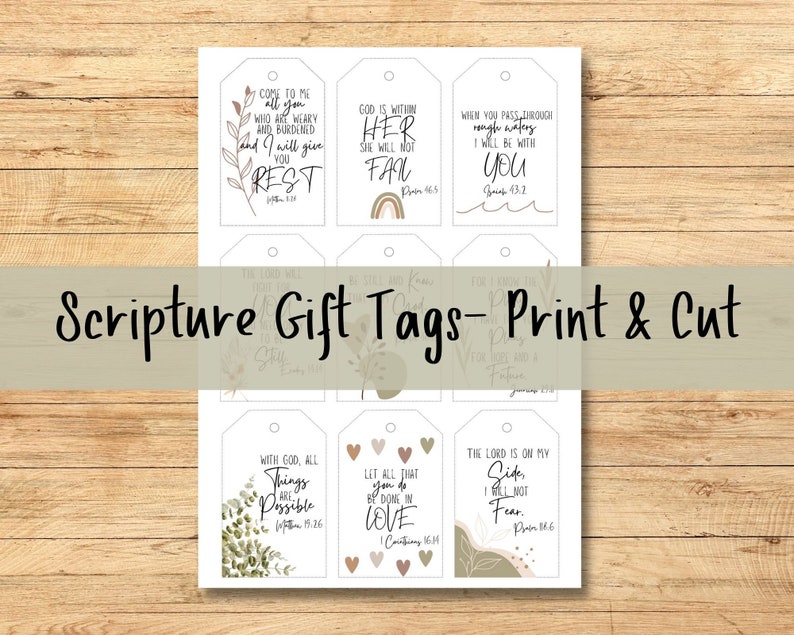 Print and Cut Scripture Gift Tags - Etsy
