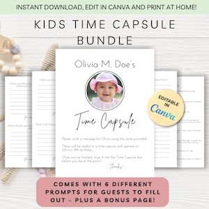 Baby Time Capsule Template, Time Capsule First Birthday, Baby Keepsake Bundle, Time Capsule Ideas, Modern Minimalist