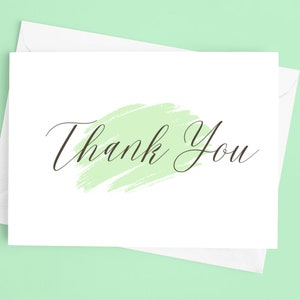 Abstract Thank You Card, Digital Download, Print at Home Thank You Card (Green)