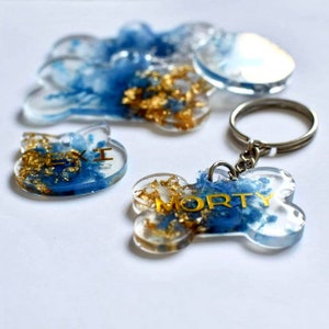 Handmade Epoxy Resin Pet dog/cat Name Tags - Customizable Dog & Cat ID Tags with Unique Designs - Personalised Gifts