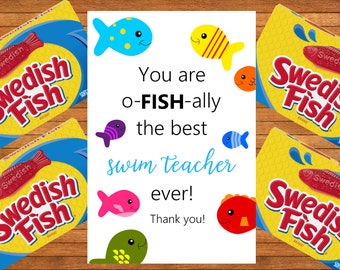 O-Fish-Ally, het beste cadeau voor zwemleraren - bedankje (digitale afbeelding)