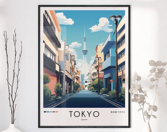 Póster de viaje a Tokio: Impresión artística japonesa ukiyo-e moderna