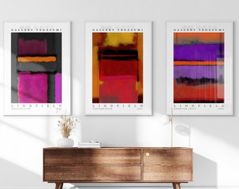 New York Abstract Printable Set of 3, Original Wall Art, Living Room Art, Above Bed Decor, Digital Print Set, Gallery Wall Set