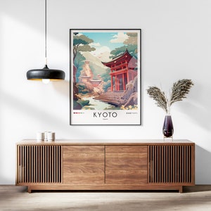 Kyoto Travel Print, Japan Travel Poster, City Illustration, Modern Ukiyo-e Design, Japanese Art Print, Trendy Japanese Print, A0 A1 A2 A3 A4 image 3