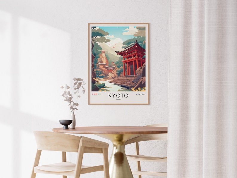 Kyoto Travel Print, Japan Travel Poster, City Illustration, Modern Ukiyo-e Design, Japanese Art Print, Trendy Japanese Print, A0 A1 A2 A3 A4 image 5