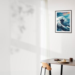 The Great Wave off Kanagawa Blue Print, Modern Ukiyo-e Wall Art, Japanese Art Print, Anime Wave Poster, Trendy Japan Print, A0 A1 A2 A3 A4 image 8