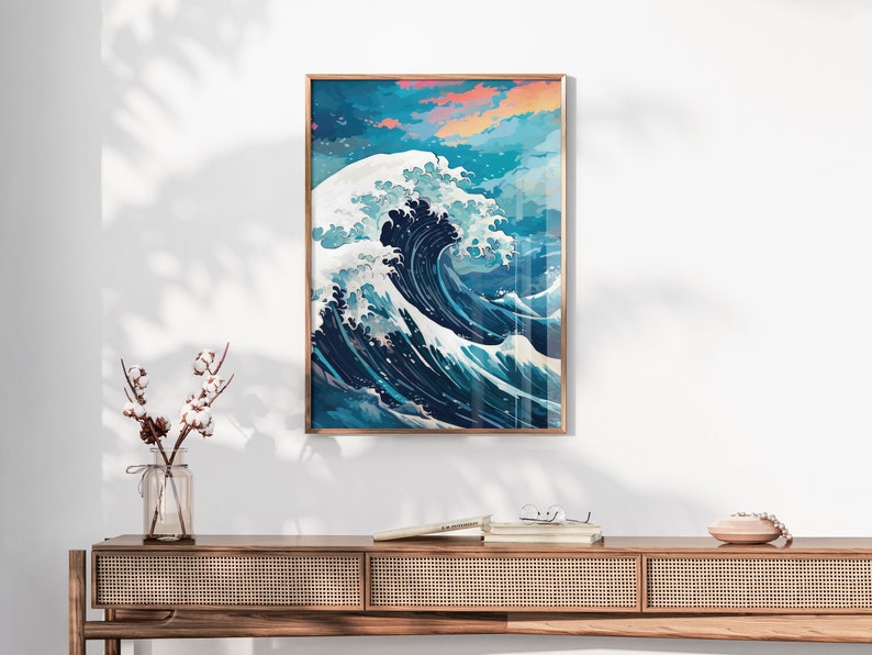 The Great Wave off Kanagawa Blue Print, Modern Ukiyo-e Wall Art, Japanese Art Print, Anime Wave Poster, Trendy Japan Print, A0 A1 A2 A3 A4 image 7