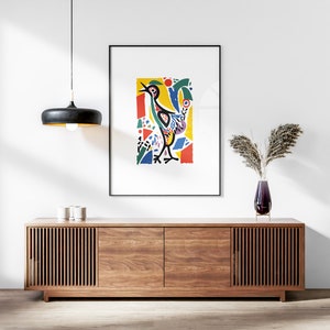 Abstract Birds Printable Set of 3, Modern Boho Wall Art, Mid Century, Living Room Art, Above Bed Decor, Digital Print Set, Gallery Wall Set image 6