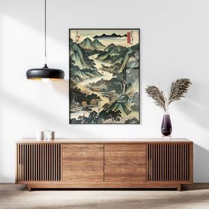 Japanese Vintage Ukiyo-e Art Printable Set of 3, Traditional Woodblock Wall Art, Living Room Art, Above Bed Decor, Digital Set, Gallery Set image 5