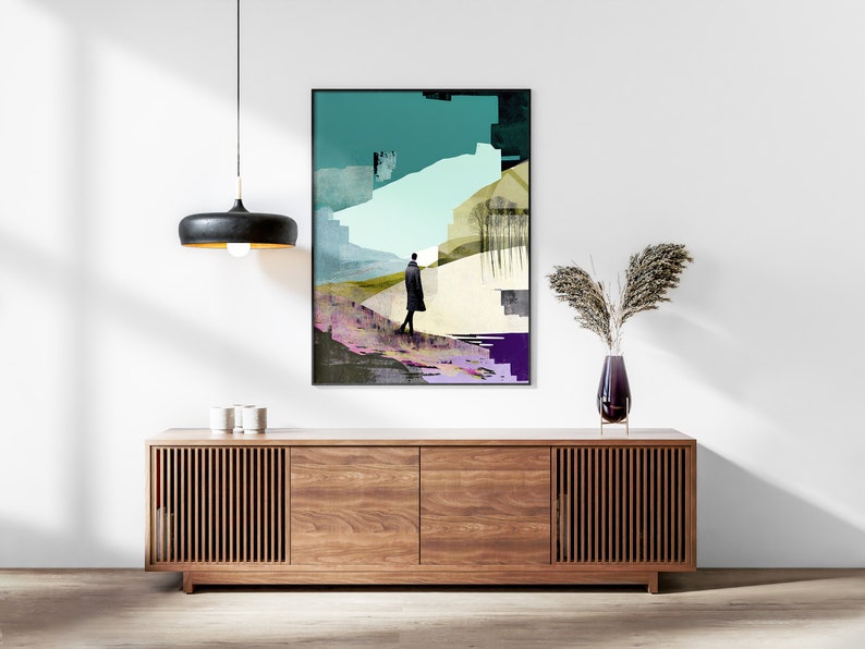 Abstract Collage Set of 3 Prints, Surreal Wall Art, Modern Living Room Art, Above Bed Decor, 3 Panel Print Set, Gallery Wall Set image 4