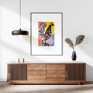 Abstract Birds Printable Set of 3, Modern Boho Wall Art, Mid Century, Living Room Art, Above Bed Decor, Digital Print Set, Gallery Wall Set image 5