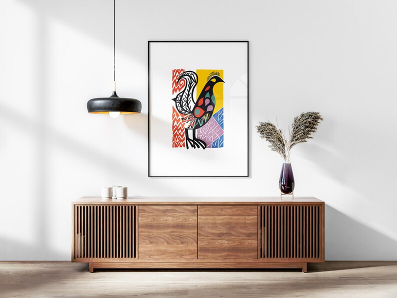 Abstract Birds Printable Set of 3, Modern Boho Wall Art, Mid Century, Living Room Art, Above Bed Decor, Digital Print Set, Gallery Wall Set image 5