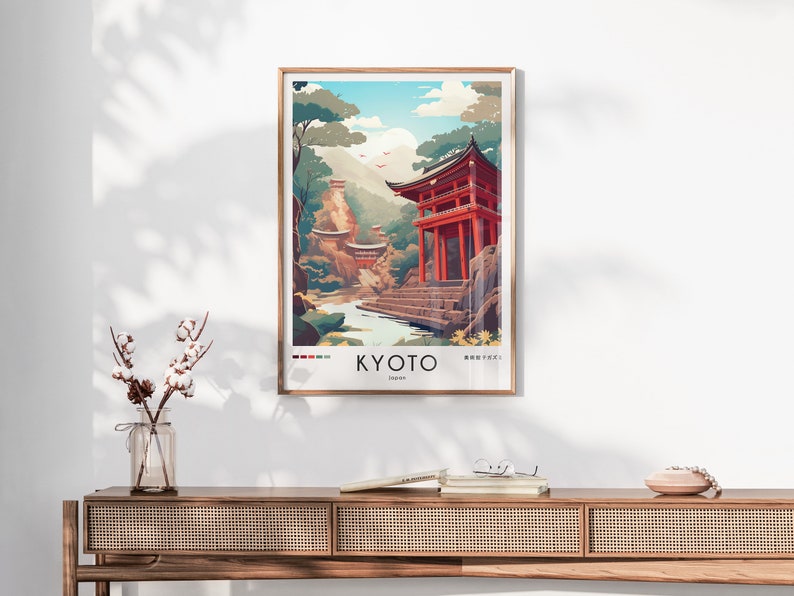 Kyoto Travel Print, Japan Travel Poster, City Illustration, Modern Ukiyo-e Design, Japanese Art Print, Trendy Japanese Print, A0 A1 A2 A3 A4 image 8